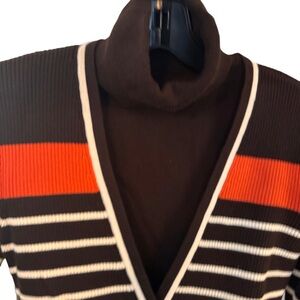 Ralph Lauren Women’s  2 Pcs Set Striped Cardigan & S/S Turtleneck Sz SP NWT